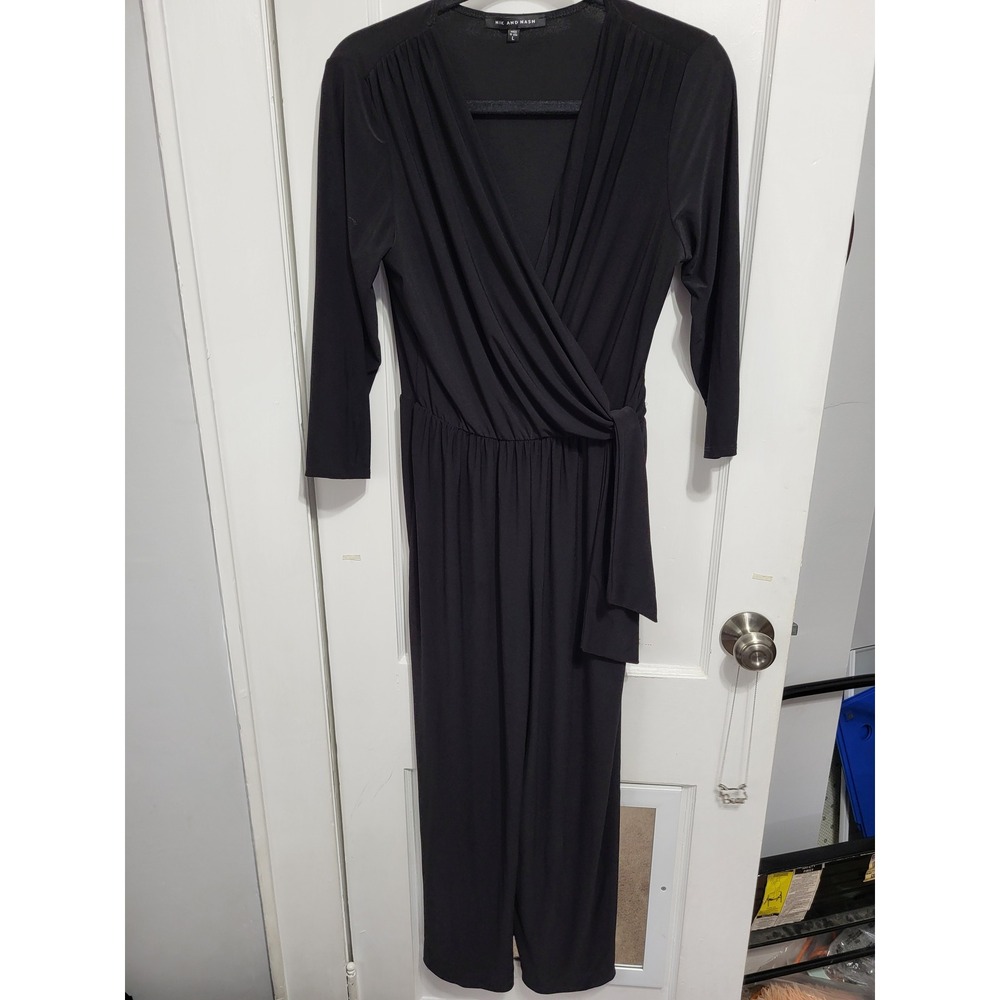 Nik and Nash black faux wrap jumpsuit large